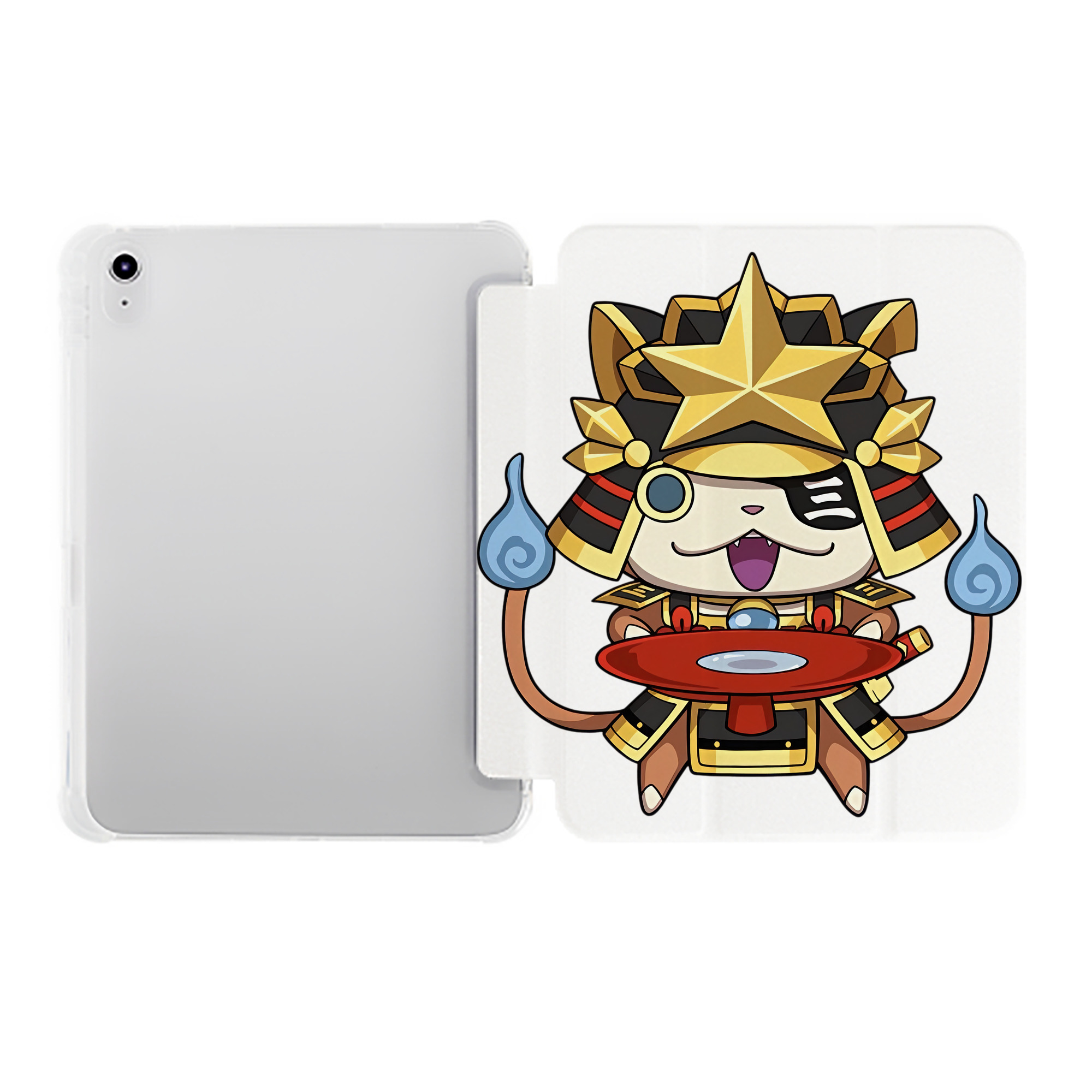 （画像用） 妖怪ウォッチ Yo-kai Watch IPad ケース ペン収納付き 三つ折りスタンド PUレザー×シリコン 対応機種9.5/10.5/10.9インチ